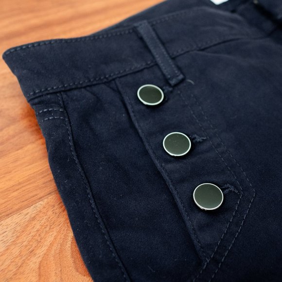 NWT Loft Button Pocket Pants - Navy Size 27/4 - Picture 2 of 5